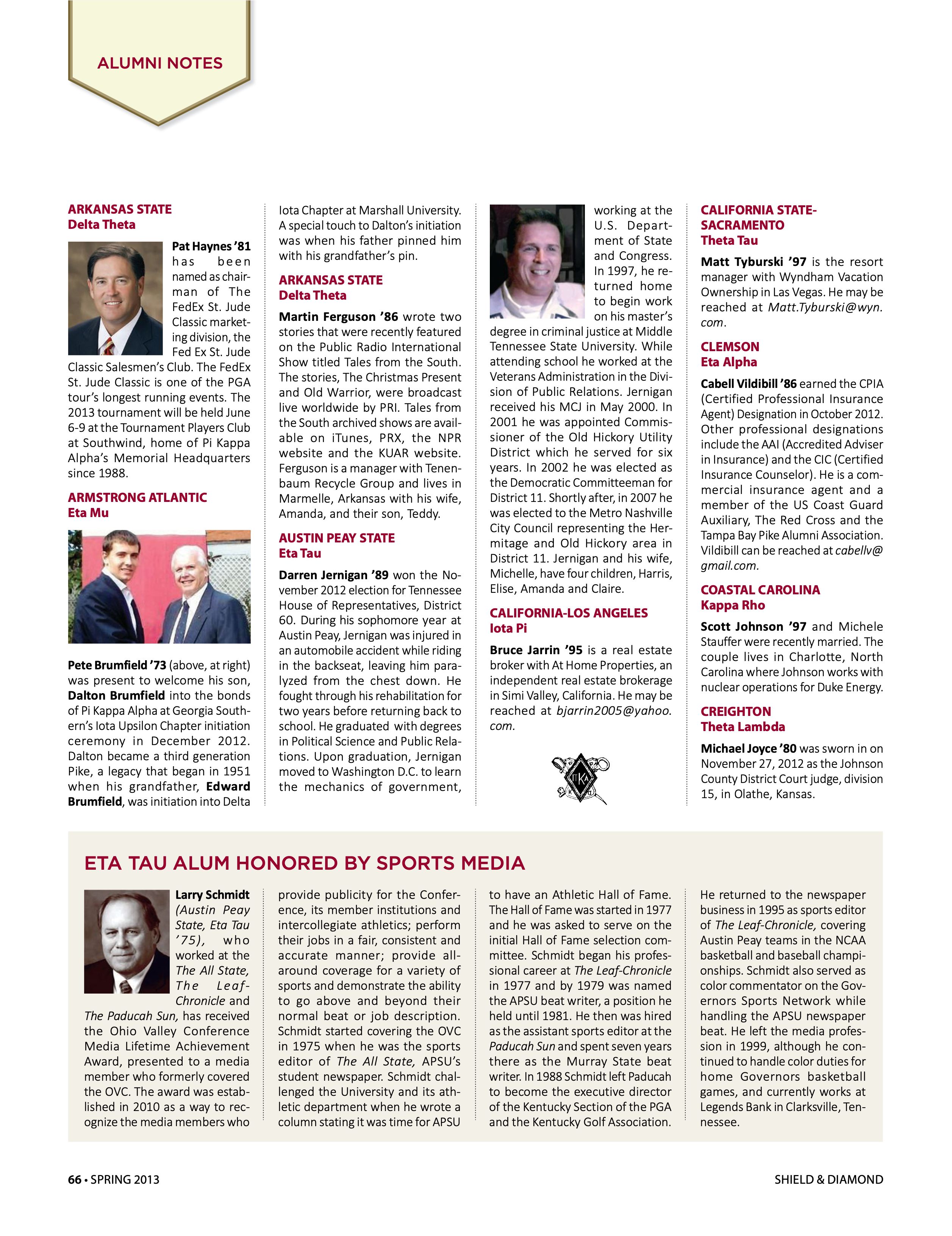 Alumni Notes, Spring 2013